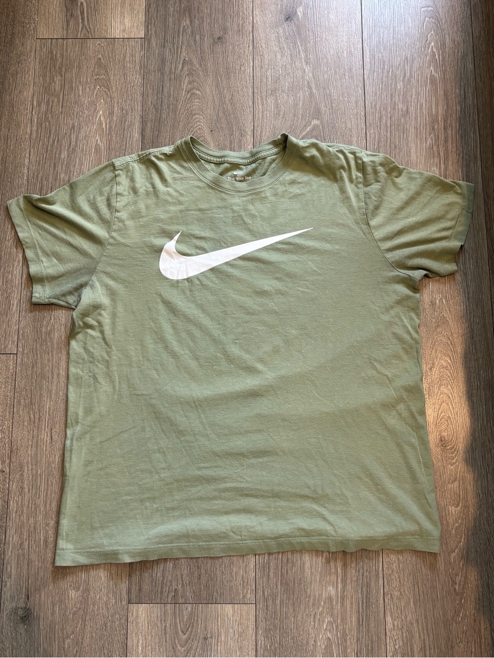 Nike Olive Green Short Sleeve Tee with White Swoosh